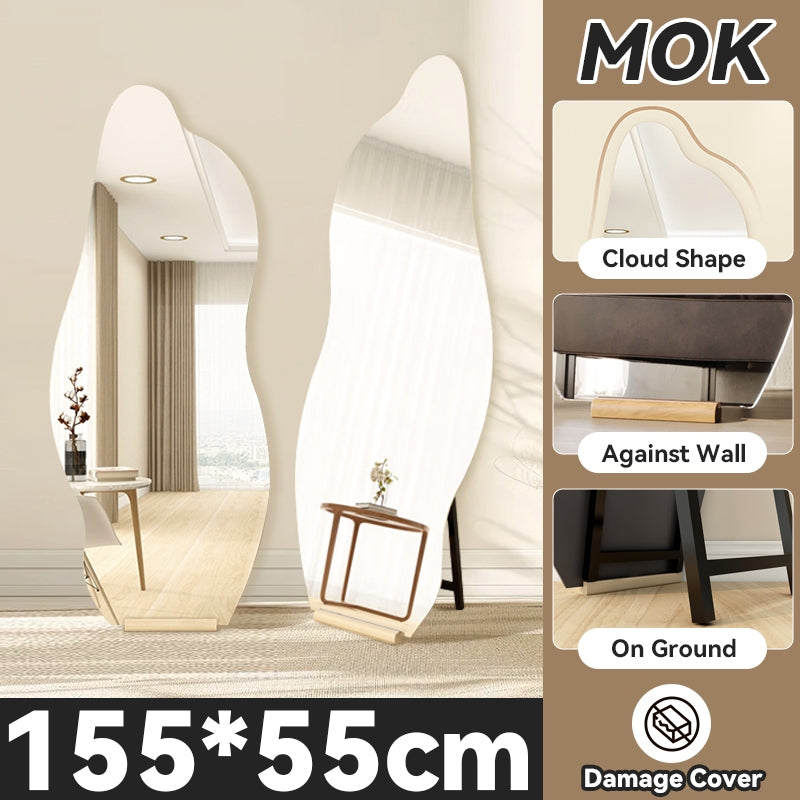 MOK Cloud Aesthetics Irregular Wall Frameless Long Full Glass Floor to Floor Glass Full Glass Floor to Floor Glass