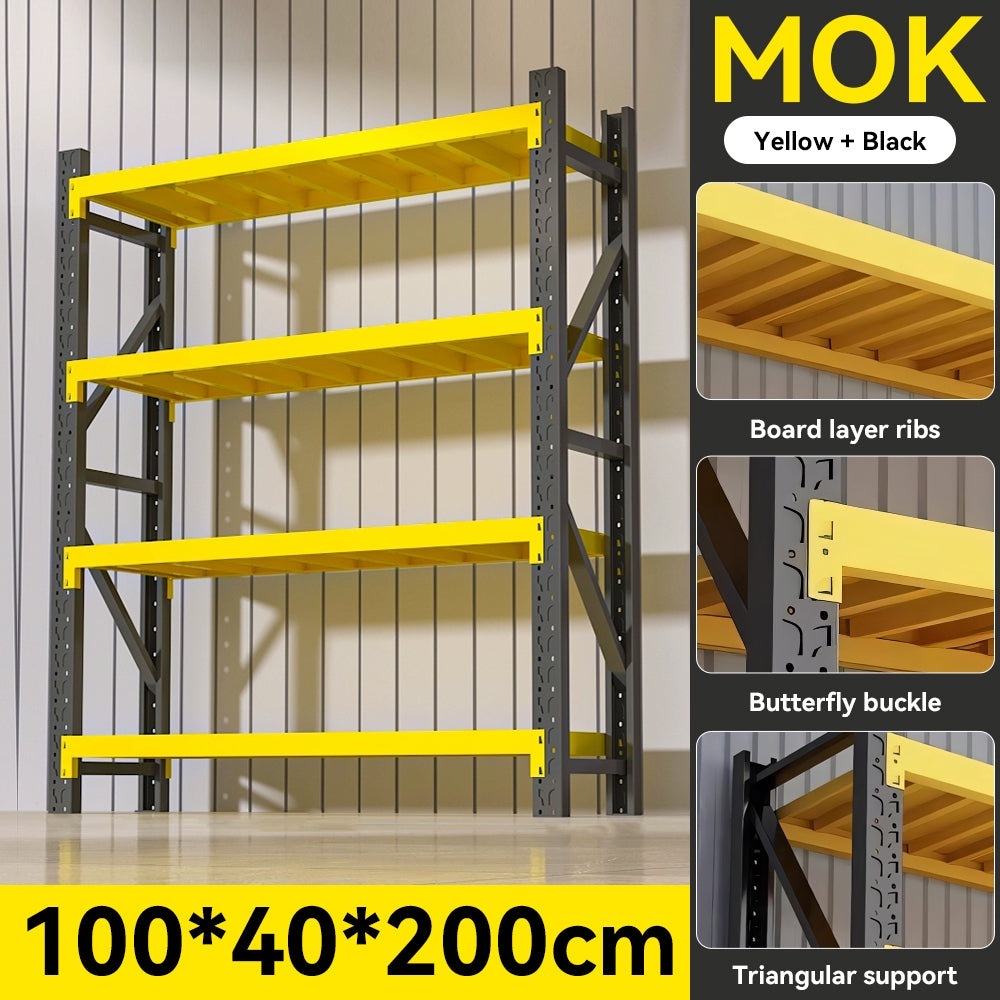 【Load Capacity 1200KG】MOK Large Steel Shelves 200 * 60 * 200CM Warehouse Steel Shelves