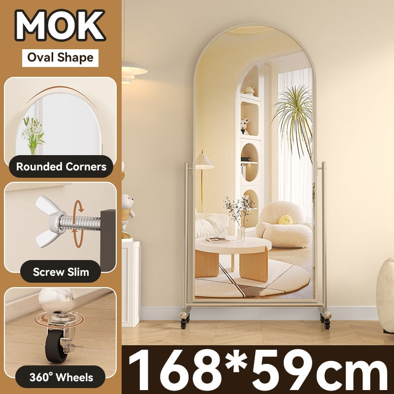 MOK Mobile High-Definition Imaging Full Body Mirror 168/188CM Angle Adjustable Display High Display Thin Metal Frame