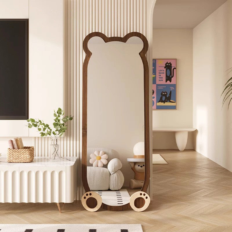 MOK กระจกเต็มตัวทรงหมี 170×60CM ตั้งพื้น/แขวนผนัง กระจกใสนิรภัย ถ่ายรูปสวย น่ารักมาก