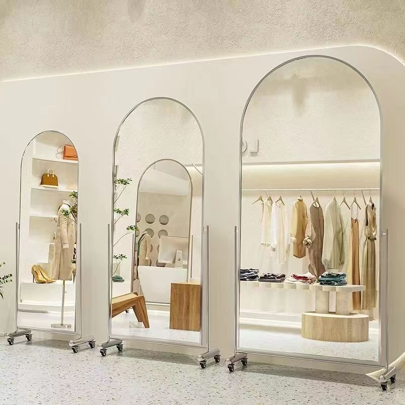 MOK ระดับไฮเอนด์ กระจก 168/188cm เคลื่อนย้ายได้ กระจกยาว การถ่ายภาพ HD มุมปรับได้